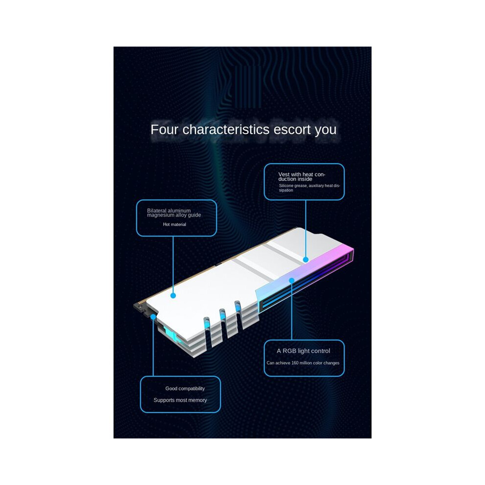 Computer Ddr4 Ddr5 5V Argb Sync Memory Radiator Pc Rgb Colorful Ram Heatsink Cooler Cooling Shim Armor Black 4852693597253