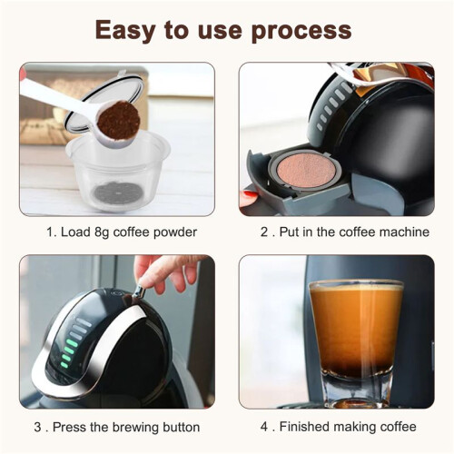 5PCS Reusable for Nestle for  Coffee Capsule Filter Cup Refillable Filter Basket Caps Reusable Spoon Brush-1 1