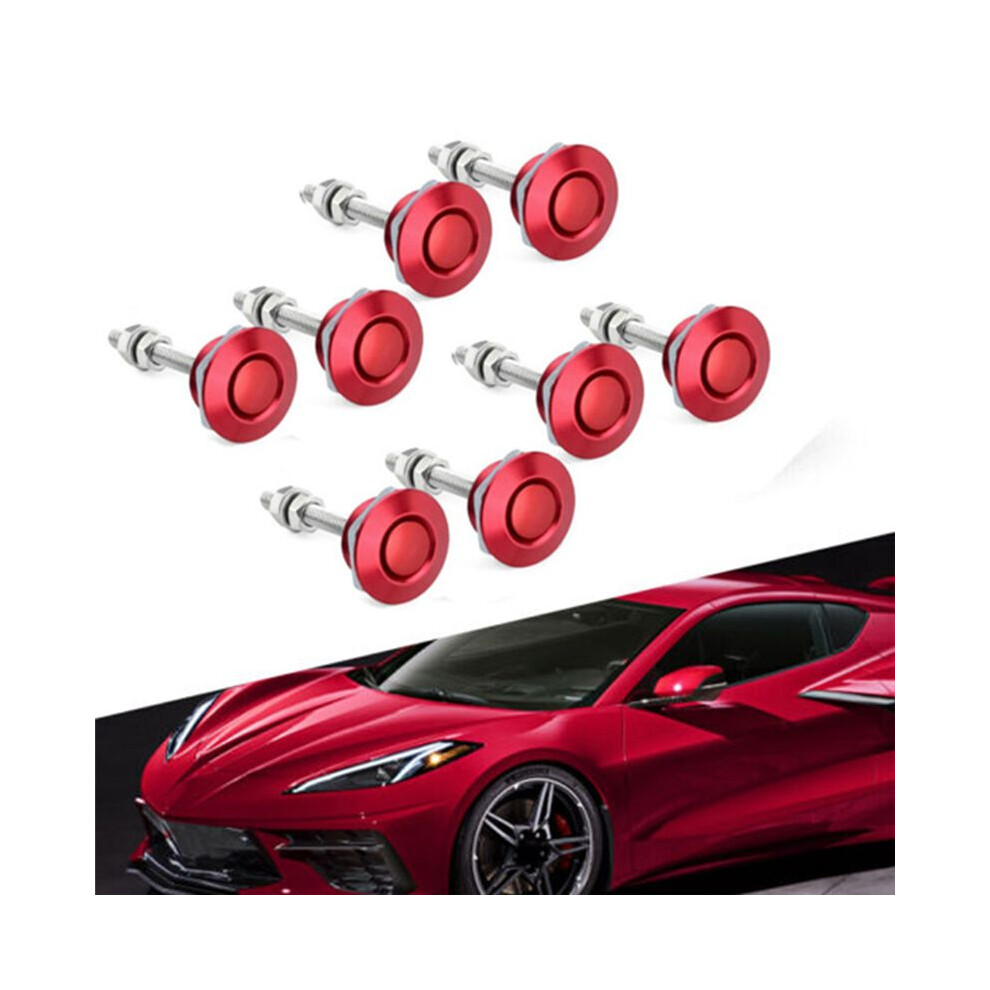 8 X Push Button Quick Release Hood Bonnet Pins Lock Clip Car Bumper Latch Kit Hood Bonnet Pins Lock Clip 30Mm Red 4852367036712