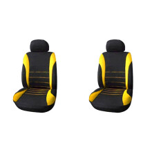 Front Car Covers Front Airbag Ready Sport Bucket Cover, 4-Piece Set Automobiles Covers (Black + Yellow)