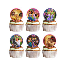 (24 Small Flags)Suprimentos para festa de aniversário Encanto pano de fundo banner balões toppers cupcake