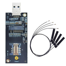 NGFF Key-B to USB 3.0 Adapter Card with SIM Slot WWan Module to USB with Antenna Supports 3G/4G/5G Network Card