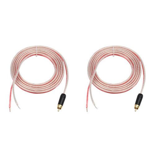 2X Replacement Repair Speaker Bare Wire Cable 5Ft with RCA Plug to Stripped Ends