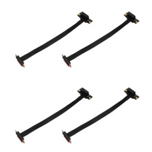 4X PCIE X1 Riser Cable Dual 90 Degree Right Angle PCIe 3.0 X1 to X1 Extension Cable 8Gbps PCI Express 1X Riser Card 20cm