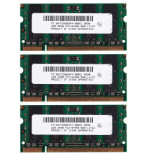 3X 2GB DDR2 PC2-6400 800MHz 200Pin 1.8V Laptop Memory SO-DIMM Notebook RAM