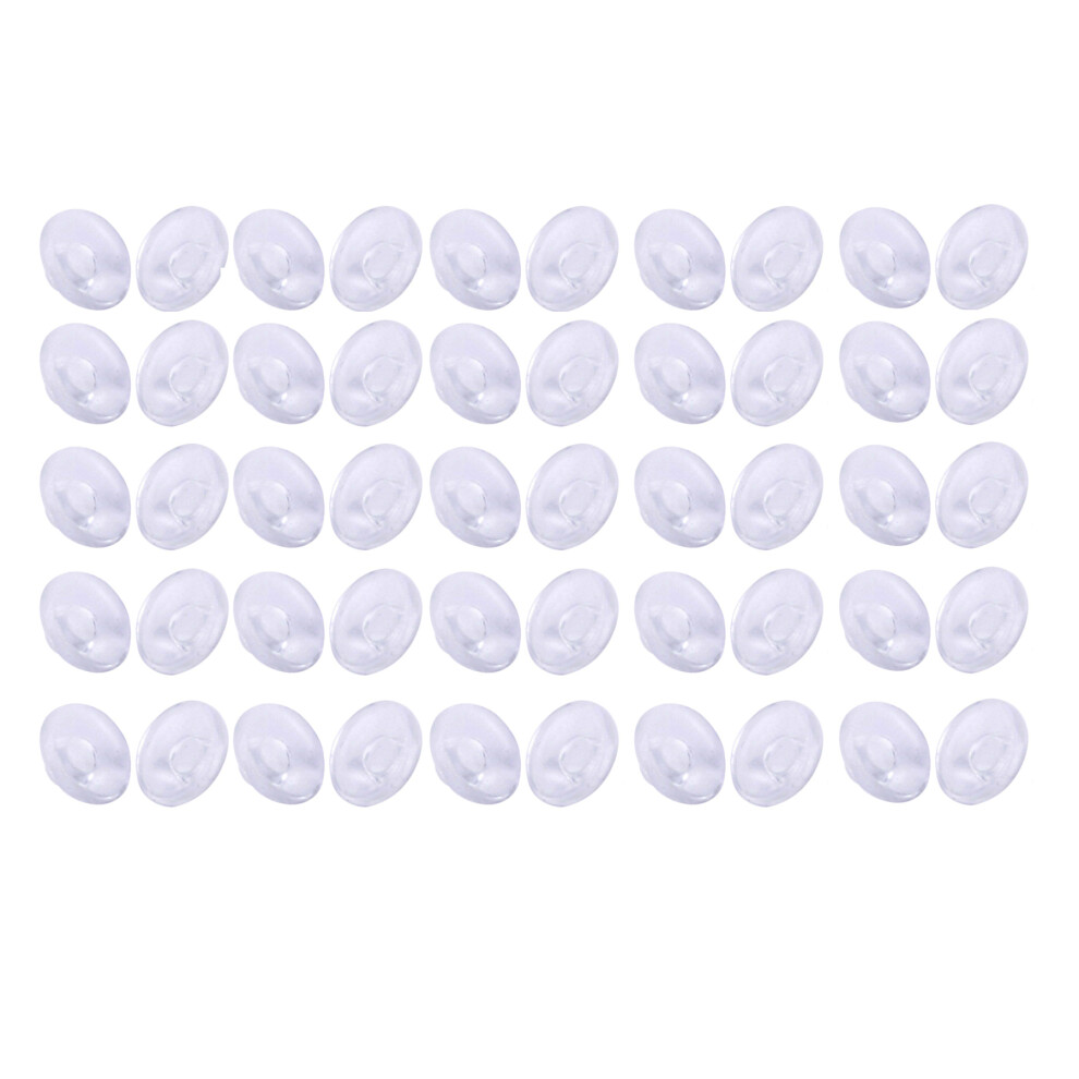 25 Pairs of Silicone Eyeglass Nose Pads Push In Round 9mm