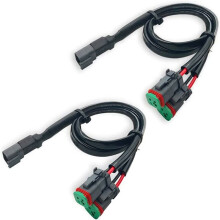 2 Cavi 2 In1 Deutsch Doppia Uscita DT DTM Adattatori Presa Connettore Femmina per Fendinebbia a LED LED Pod Lights Barra Luminosa a LED