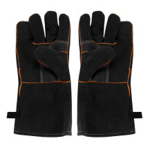 Extreme Heat&Fire Resistant Gloves Leather with Stitching,Mitts Perfect for Fireplace,Stove,Oven,Grill,Welding,Bbq,Mig,Pot Holder,Animal