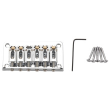 Hardtail Guitar Bridge Body Through for 6 String Electric Parts Silver