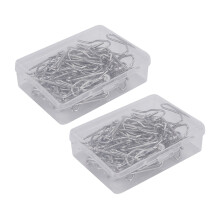 100-Pack Metallgardinkrokar Draperikrokstift med Genomskinlig LåDa för FöNstergardin, DöRrgardin och Duschdraperi