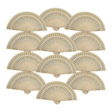 12Pcs Wooden Hand Fan,Wood Folding Fans Bulk,Vintage Chinese Fans, Hand Fan Foldable for Women,Gifts Wedding &Birthday