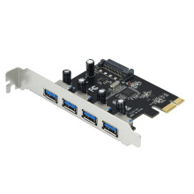 4 Port PC zu USB 30 Hub PCI Express Erweiterungskarte Adapter 5 Gbps Top Speed