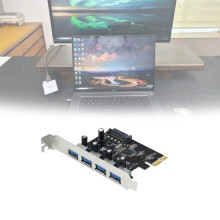 Pcie 4 Port To Usb 30 Hub Pci Express Expansion Card Adapter 5 Top Speed Gbps