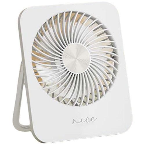USB Desk Fan 3 Speed Small Desktop-White Rechargeable model