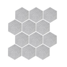 Panneau mural hexagonal en fibre de polyester,-gris argenté