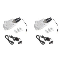 2 Set 2.5in/63mm Electric Exhaust Cutout Valve Control Motor Cut Out Kit with Manual Universal