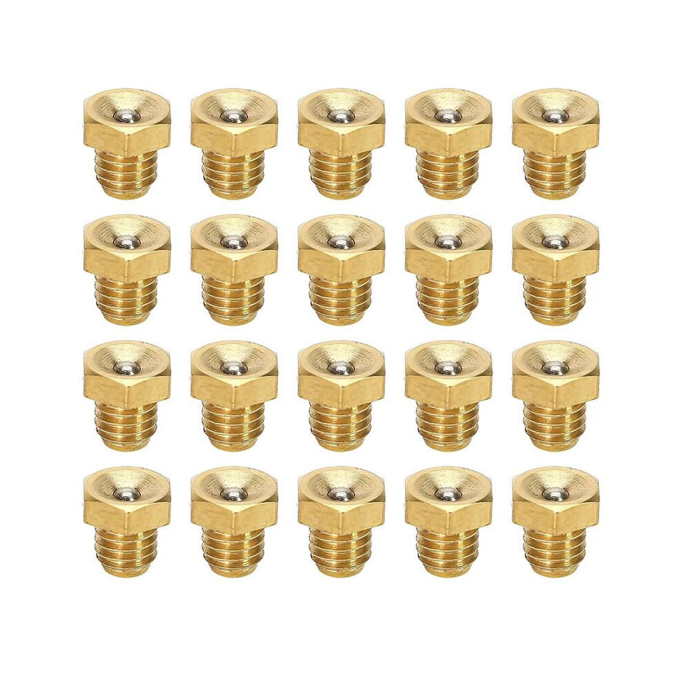 20Pcs M6x1mm Metric Male Thread Flush Straight Grease Zerk Nipple Accessories For Machine Tool Accessories Lubrication Bronze 6034255962824