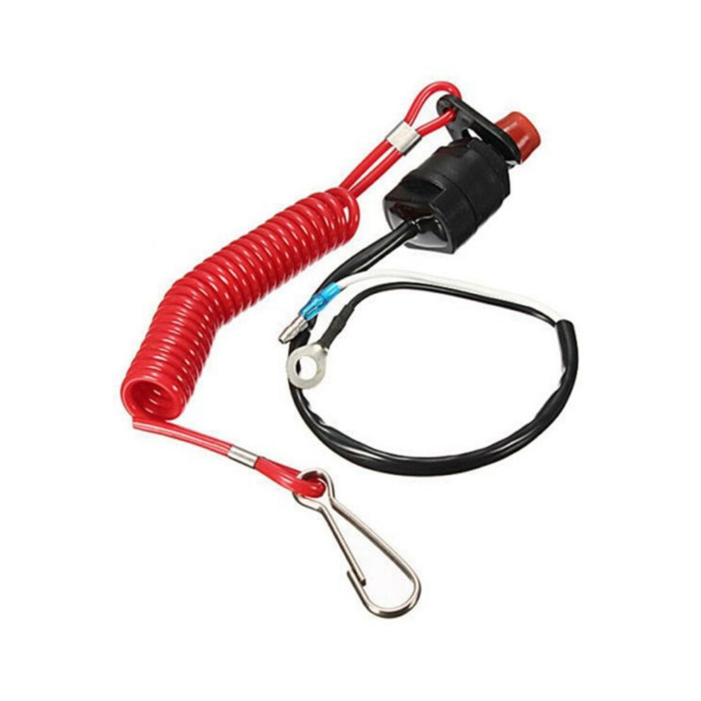 Boat Motor Emergency Kill Stop For Stop Cut Off Switches With Safety Tether Lanyard Black 6032603767602