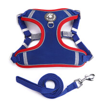 Pet Adjustable Vest Breathable- Soft with Traction-Hook-M Blue