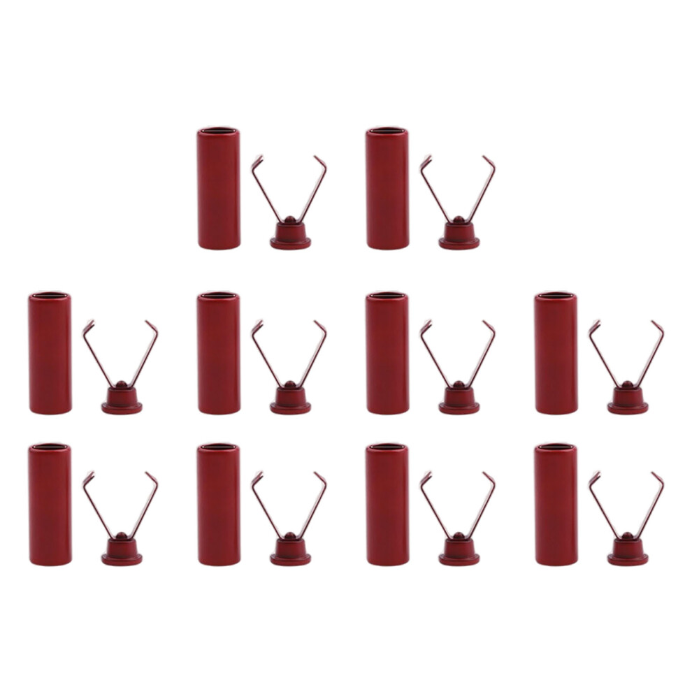 10Pcs Adjustable Elastic Cord Fasteners Clip Metal-Burgundy 7704001273687
