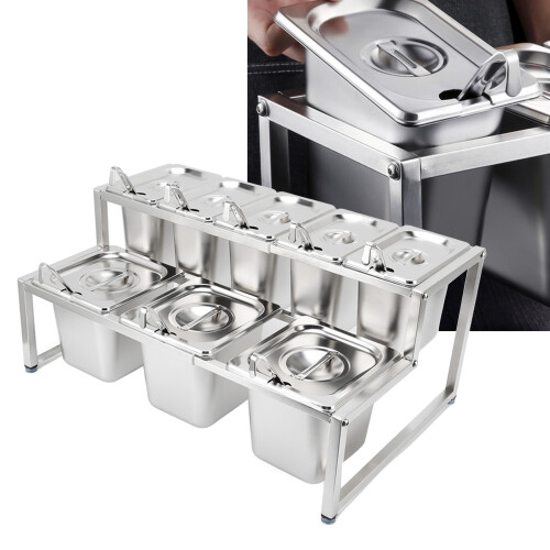 Robuster Gewürzständer Edelstahl 8 Töpfe