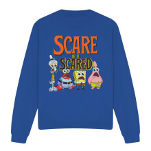 (M, Royal Blue) SpongeBob SquarePants Unisex Adult Scare Or Be Scared Sweatshirt
