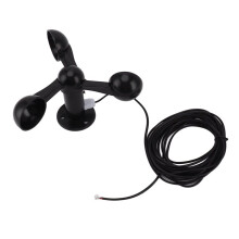 Three Cups Wind Speed Sensor Monitoring 360 Degree Anemometer Cups Waterproof Accurate Wind Speed Detector