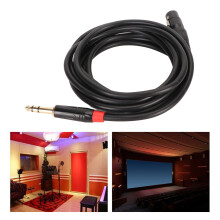 Black Large 3 Core XLR Female to 1/4in 20AWG 9.8ft