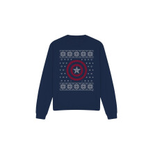 (S, Navy) Captain America Unisex Adult Shield Sweatshirt