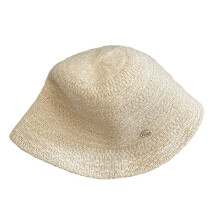 Wide Border Cotton Weave Fisherman Hat  Security Unisex-Beige M