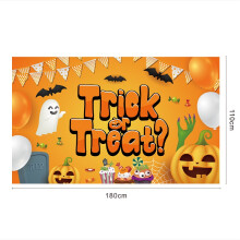 (Style C) Hanging Banner Halloween Flag Party Celebrate Background Decor Outdoor Home