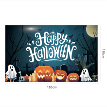 (Style B) Hanging Banner Halloween Flag Party Celebrate Background Decor Outdoor Home