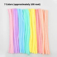 (7 Colors)Plush Colored Twisting Rod Diy Simulation Strips Folding Rod Flowers Toy Kid