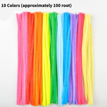 (10 Colors)Plush Colored Twisting Rod Diy Simulation Strips Folding Rod Flowers Toy Kid