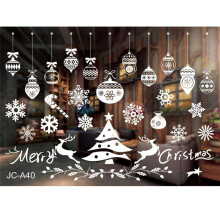 (White Tree)Merry Christmas Wall Stickers Window Glass Decals Home Room Xmas New Decor Year