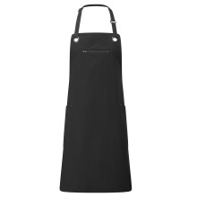 (One Size, Black/Charcoal) Premier Unisex Adult Barley Sustainable Contrast Stitching Full Apron