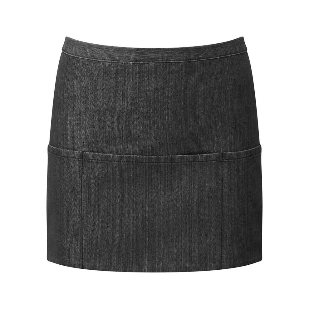 Premier (One Size, Black Denim) Ladies/Womens Colours 3 Pocket Apron / Workwear
