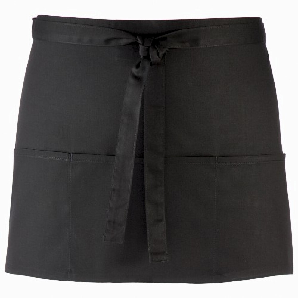 Premier (One Size, Black) Ladies/Womens Colours 3 Pocket Apron / Workwear