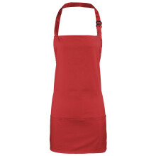 (One Size, Red) Premier Colours 2-in-1 Apron / Workwear (Pack of 2)