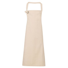 (One Size, Natural) Premier Unisex Calibre Heavy Cotton Canvas Bib Apron (Pack of 2)