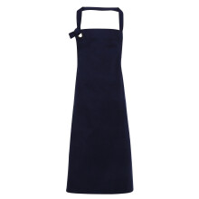 (One Size, Navy) Premier Unisex Calibre Heavy Cotton Canvas Bib Apron (Pack of 2)