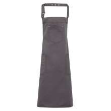 (One Size, Steel) Premier Unisex Chino Cotton Bib Apron