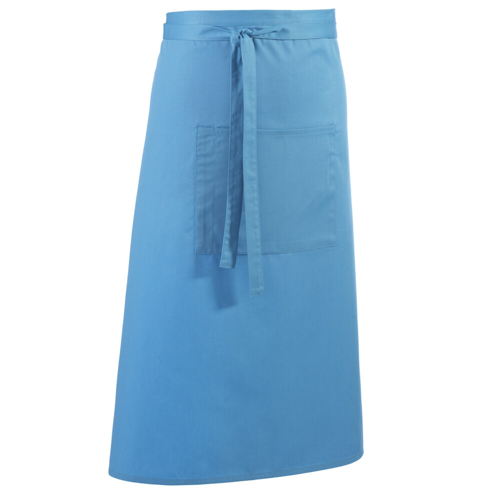 Premier (One Size, Turquoise) Unisex Colours Bar Apron / Workwear (Long Continental Style)