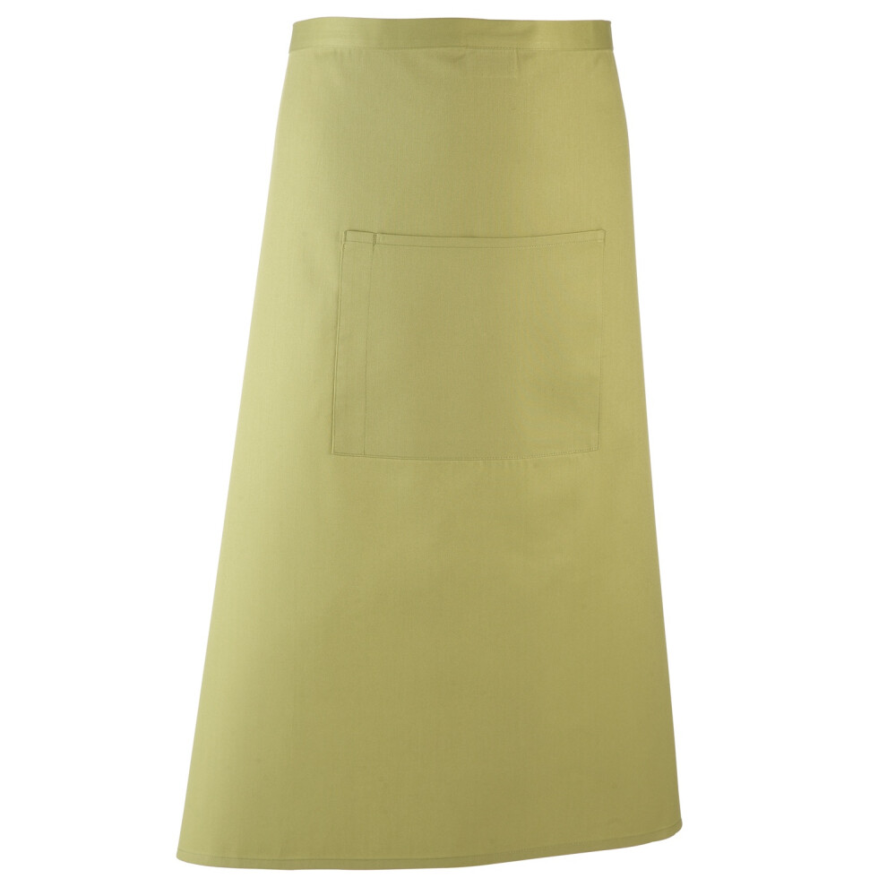 Premier (One Size, Lime) Unisex Colours Bar Apron / Workwear (Long Continental Style)