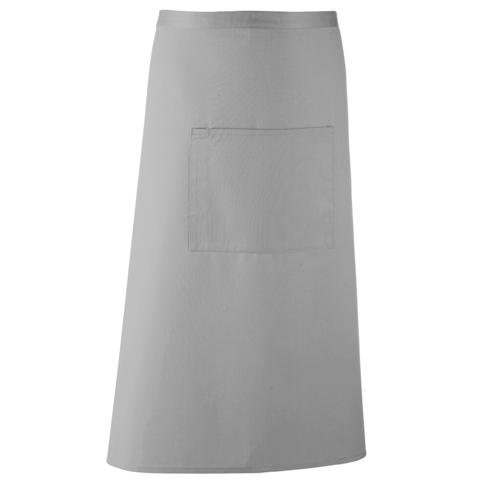(One Size, Silver) Premier Unisex Colours Bar Apron / Workwear (Long Continental Style) 5055805342850