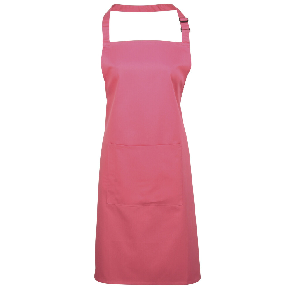 (One Size, Fuchsia) Premier Ladies/Womens Colours Bip Apron With Pocket / Workwear 5055805343383
