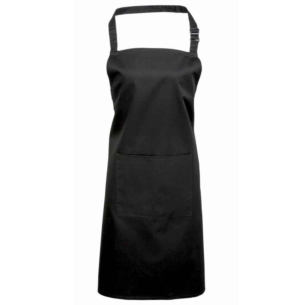 Premier (One Size, ) Ladies/Womens Colours Bip Apron With Pocket / Workwear Black