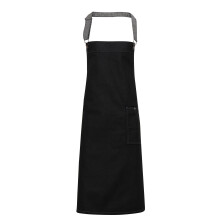 (One Size, Black Denim) Premier Unisex Adults District Waxed Look Denim Bib Apron