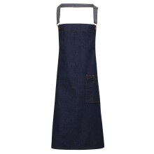 (One Size, Indigo Denim) Premier Unisex Adults District Waxed Look Denim Bib Apron