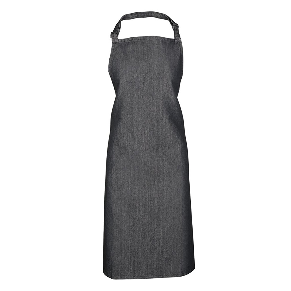 Premier (One Size, Black Denim) Ladies/Womens Colours Bip Apron With Pocket / Workwear